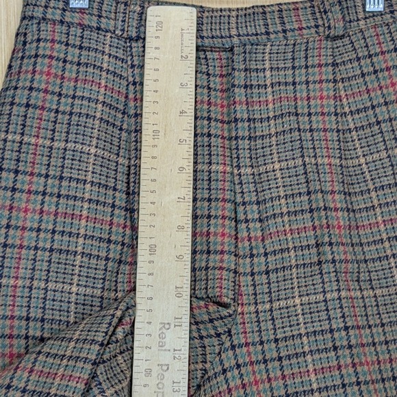Fundamental Things Trousers Womens 8 Brown Plaid Pleated Baggy Mom Retro‎ Vtg - Picture 6 of 7